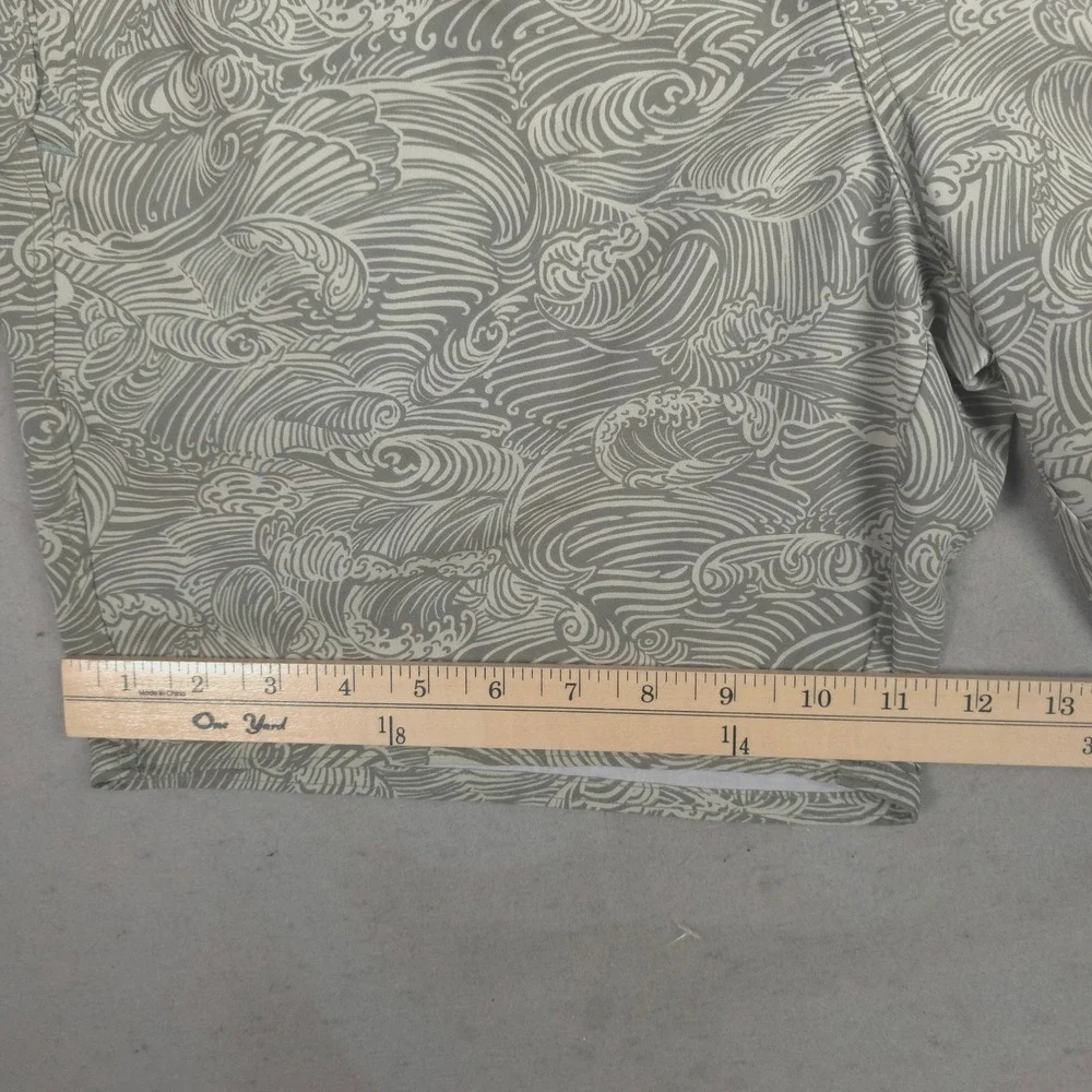 Wellen Mens Swim Trunks Grey White Wave Pattern Mesh Lined Board Shorts Size L
